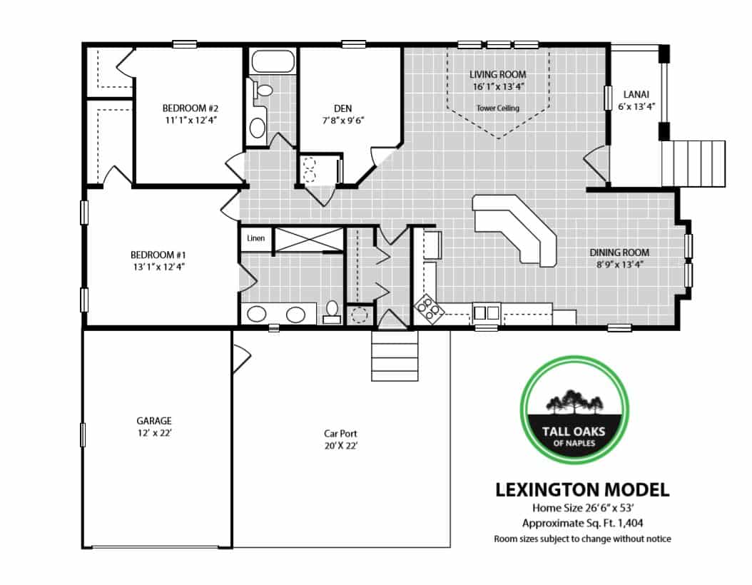 Naples, Florida 34113, 2 Bedrooms Bedrooms, ,2 BathroomsBathrooms,Manufactured Home,Floor Plan,1011