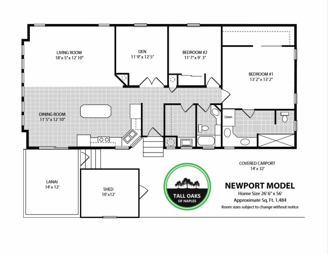 Naples, Florida 34113, 2 Bedrooms Bedrooms, ,2 BathroomsBathrooms,Manufactured Home,Floor Plan,1012