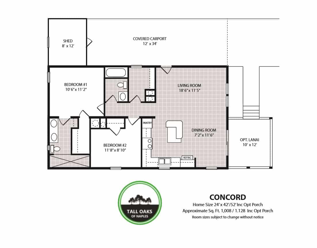 Naples, Florida 34113, 2 Bedrooms Bedrooms, ,2 BathroomsBathrooms,Manufactured Home,Floor Plan,1014